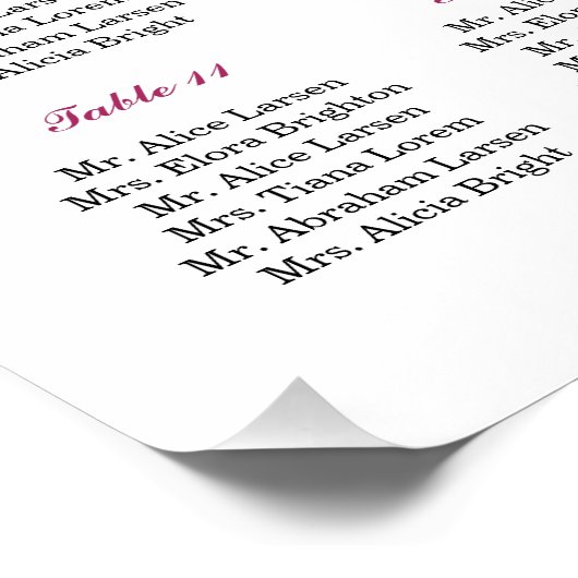 水彩フローラ結婚の座席表ポスター ポスター (コーナー)