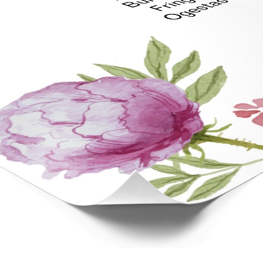 水彩フローラ結婚の座席表ポスター ポスター (コーナー)