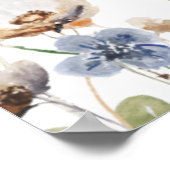 水彩フローラ結婚の座席表 ポスター (角)