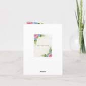 水彩フローラ結婚の感謝 サンキューカード (裏面)