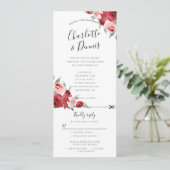 水彩フローラ結婚の招待rsvpが添付されました 招待状 (スタンド正面)