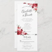 水彩フローラ結婚の招待rsvpが添付されました 招待状 (正面/裏面)