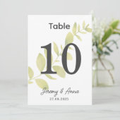 水彩フローラ結婚の表番号カード (スタンド正面)