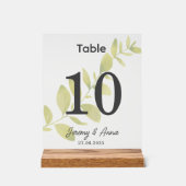 水彩フローラ結婚の表番号カード アクリルサイン (正面)