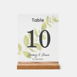 水彩フローラ結婚の表番号カード アクリルサイン