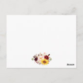 水彩フローラ結婚の詳細挿入カード ポストカード (裏面)