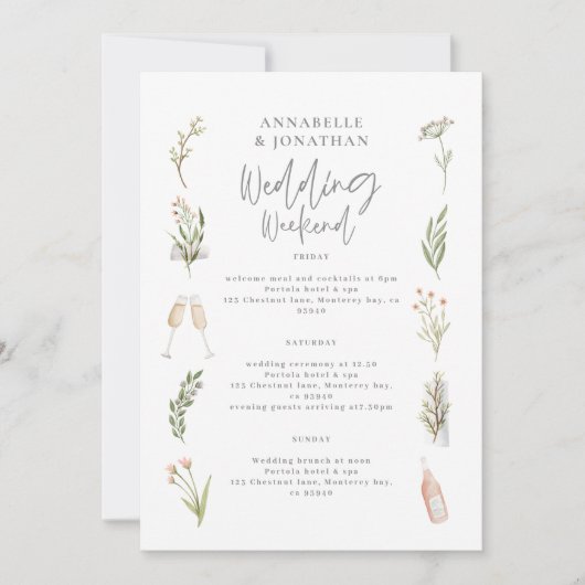 水彩フローラ結婚の週末の日程 (正面)