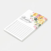 水彩フローラ結婚のTo Doリスト ポストイット (アングル)