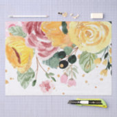 水彩フローラ結婚グリッター 薄葉紙 (クラフト)