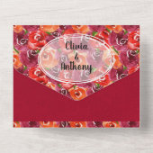 水彩フローラ結婚コラージュ オールインワン招待状 (裏面)