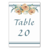 水彩フローラ結婚サマーズブルーグリーン テーブルナンバー (裏面)