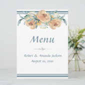 水彩フローラ結婚サマーズブルーグリーン メニュー (スタンド正面)