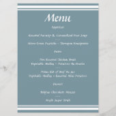 水彩フローラ結婚サマーズブルーグリーン メニュー (裏面)