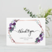 水彩フローラ結婚スクリプト サンキューカード (スタンド正面)