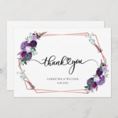 水彩フローラ結婚スクリプト サンキューカード (正面/裏面)