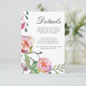 水彩フローラ結婚ズゲスト詳細イン エンクロージャーカード (スタンド正面)