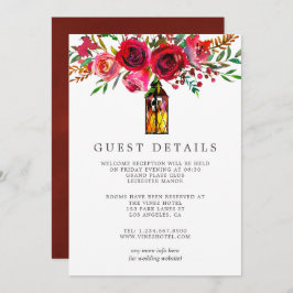 水彩フローラ結婚ズゲスト詳細 招待状