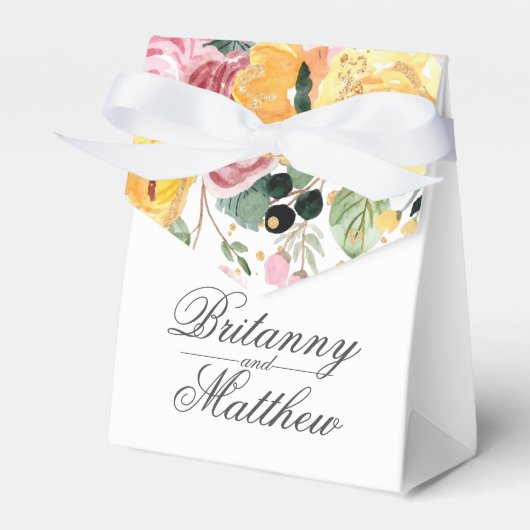 水彩フローラ結婚ズサンキュー フェイバーボックス (正面サイド)
