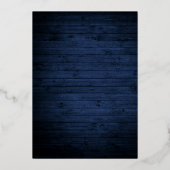 水彩フローラ結婚ズブルーウッド金ゴールド 箔招待状 (裏面)