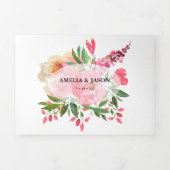 水彩フローラ結婚ズ 三つ折り招待状 (カバー)