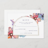 水彩フローラ結婚ズ 出欠カード (正面/裏面)
