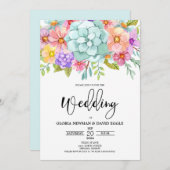 水彩フローラ結婚ズ 招待状 (正面/裏面)