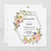 水彩フローラ結婚ズ 招待状 (正面/裏面)