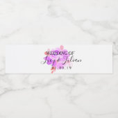 水彩フローラ結婚ピンクの水瓶ラベル ペットボトルラベル (シングルラベル)