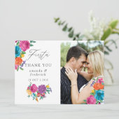 水彩フローラ結婚フィエスタの写真 サンキューカード (スタンド正面)