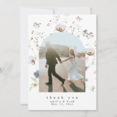 水彩フローラ結婚写真サンキューカード サンキューカード (正面)