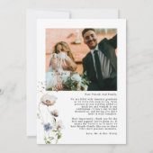 水彩フローラ結婚写真サンキューカード サンキューカード (裏面)