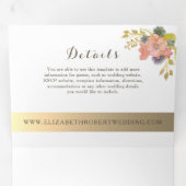 水彩フローラ結婚写真 三つ折り招待状 (内部最初)