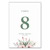水彩フローラ結婚夏の表番号 テーブルナンバー (裏面)