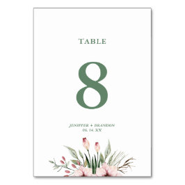 水彩フローラ結婚夏の表番号 テーブルナンバー