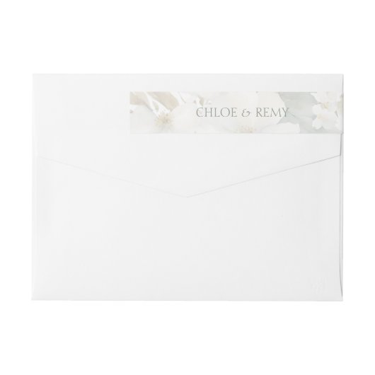 水彩フローラ結婚差出人住所ラベル ラップアラウンドラベル (裏面)