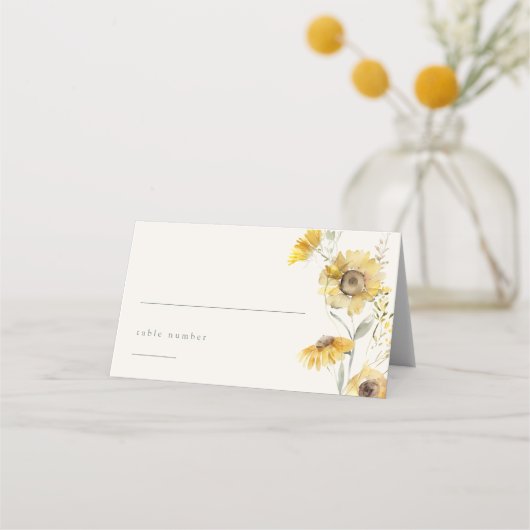 水彩フローラ結婚座席表 プレイスカード (正面)