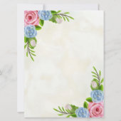 水彩フローラ結婚式の日付の保存 セーブザデート (裏面)