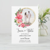 水彩フローラ結婚式の日付を保存 (スタンド正面)