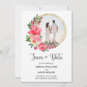 水彩フローラ結婚式の日付を保存 (正面)