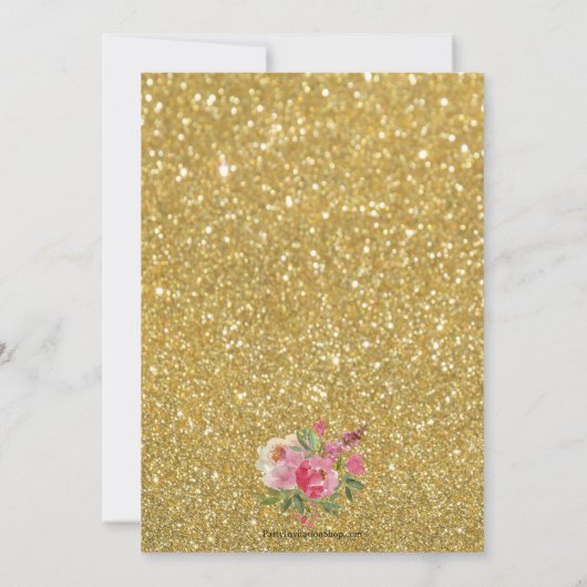 水彩フローラ結婚式の日付を保存 (裏面)