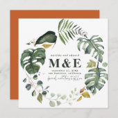 水彩フローラ結婚式の日付を保存 セーブザデート (正面/裏面)