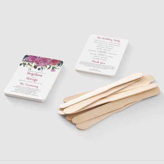 水彩フローラ結婚式扇風機 ハンドファン (組立なし)