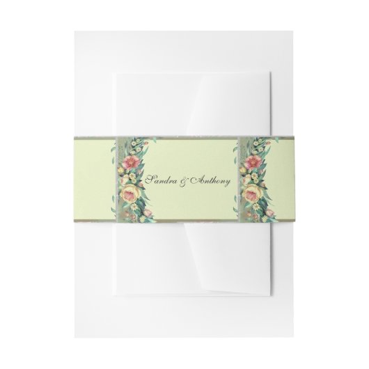 水彩フローラ結婚式招待状ベリーバンド 招待状ベリーバンド (正面例)