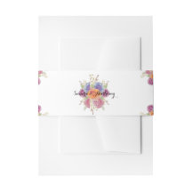 水彩フローラ結婚式招待状ベリーバンド