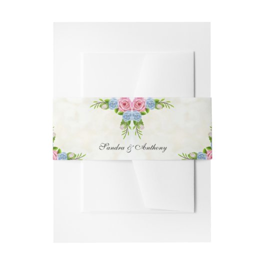 水彩フローラ結婚式招待状ベリーバンド 招待状ベリーバンド (正面例)