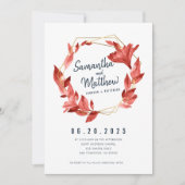 水彩フローラ結婚式招待状 (正面)