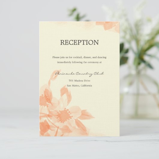 水彩フローラ結婚式招待状 エンクロージャーカード (スタンド正面)