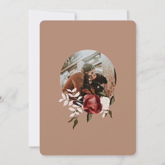 水彩フローラ結婚式招待状 セーブザデート (裏面)