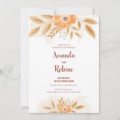 水彩フローラ結婚式招待状 招待状 (正面)
