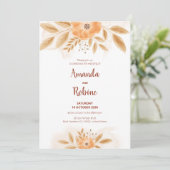 水彩フローラ結婚式招待状 招待状 (スタンド正面)